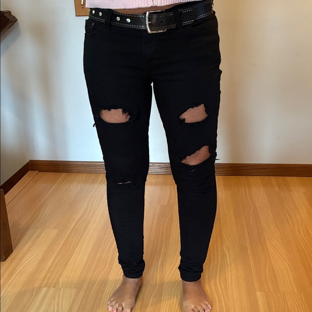 Levi's Black Ripped Skinny Jeans